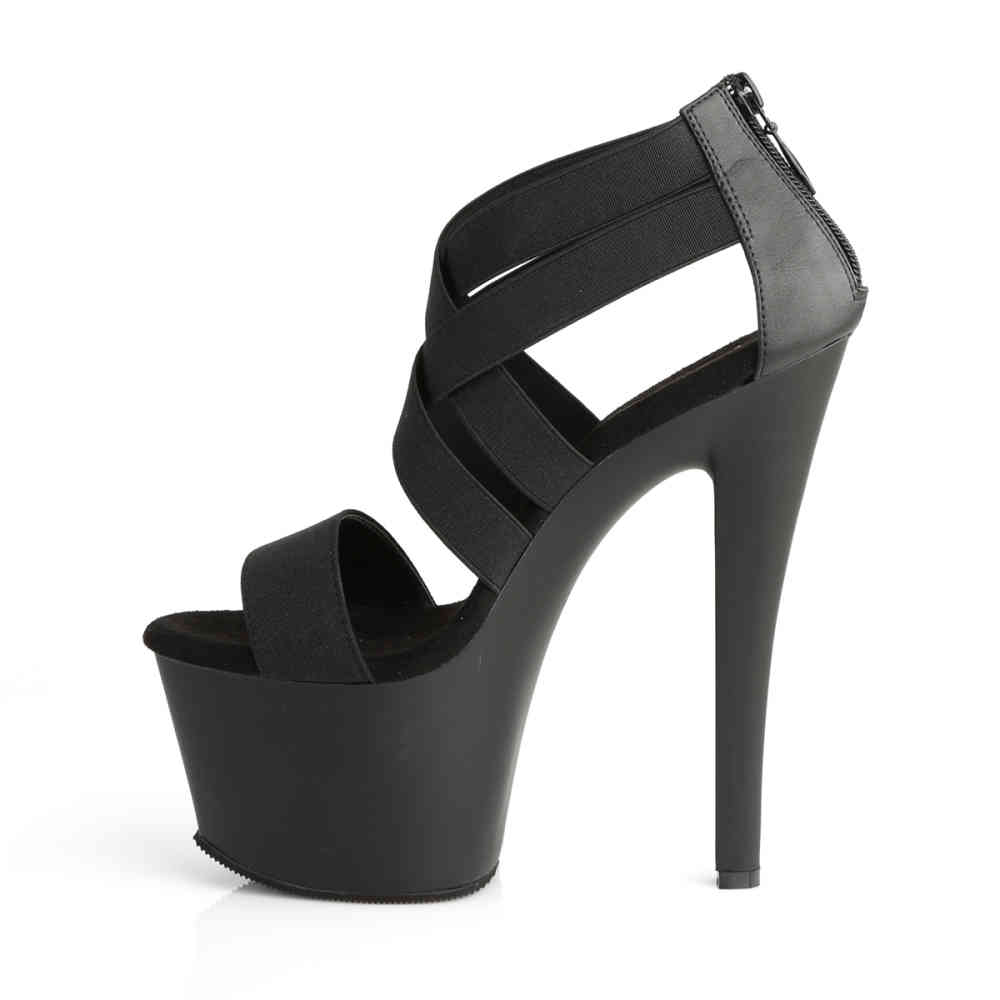 Pleaser - SKY-369 Sandaal met enkelband, Paaldans schoenen - Paaldans schoenen - Zwart